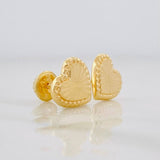 Heart Stud Earrings 0.85g / in / 8.8mm 18K Yellow Gold