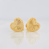 Heart Stud Earrings 0.85g / in / 8.8mm 18K Yellow Gold