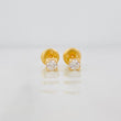 Square Halo Stud Earrings 0.65g / in / 3.25mm 18K Yellow Gold