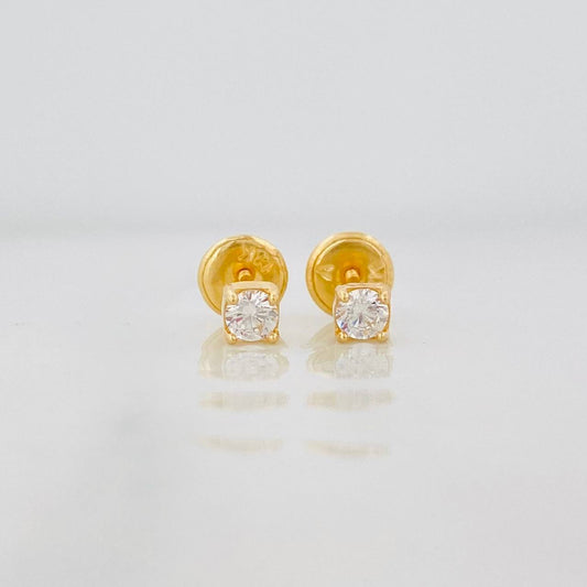 Topos Halo Cuadrado 0.65g / in / 3.25mm Oro Amarillo 18K