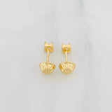Square Halo Stud Earrings 0.65g / in / 3.25mm 18K Yellow Gold