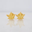 Stud Earrings Leaves Dotted 0.8g / in / 7.6mm Yellow Gold 18K