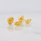 Stud Earrings Leaves 0.7g / in / 3.3mm Yellow Gold 18K