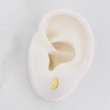 Stud Earrings Leaves 0.7g / in / 3.55mm Yellow Gold 18K