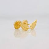 Leaf Stud Earrings 2.25g / in / 3.7mm Yellow Gold 18K