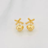 Stud Earrings Cross 0.65g / in / 6.5mm Yellow Gold 18K
