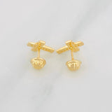 Stud Earrings Cross 1.2g / in / 7.7mm Yellow Gold 18K