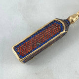 Pendant Blue Label Bottle 12.35gr / 5cm / Blue - Orange Zircons Yellow Gold (Offer) ©