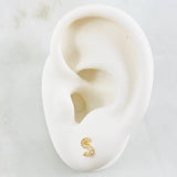 Stud Earrings Letter S 0.75gr / 18K Yellow Gold