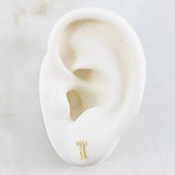 Stud Earrings Letter T 0.65gr / 18K Yellow Gold