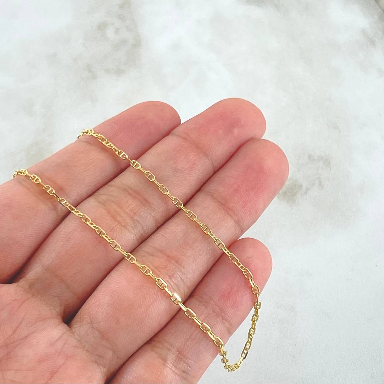 Flat Mariner Chain Volga 3.45gr / 60cm / 1.4mm Yellow Gold +3 18K ©