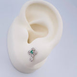 Topos Cruz Rosas Esmeralda 1.1gr / 7 mm / Plata 925 %