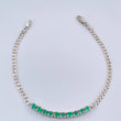Pulso Tennis Cubano Esmeralda 4.05gr / 7 1/4 in / 3.4mm Plata 925 %
