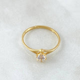 Anillo Solitaro Rombo Hueco 1.4gr / T5 3/4 / Oro 18K ©