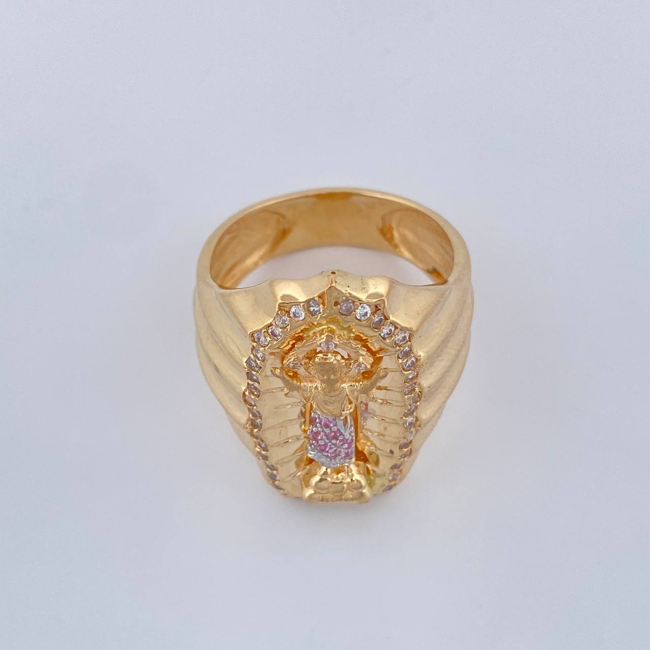 Anillo Divino Niño 14.4gr / T11 / Dos Oros Amarillo Blanco 18K $