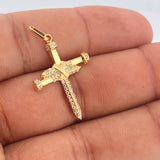 Dije Cruz Clavo 24gr / 1 1/4 in / Oro Amarillo 18K $