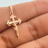 Dije Cruz Cristo 1.6gr / 1 1/4 in / Oro Rosa 18K $