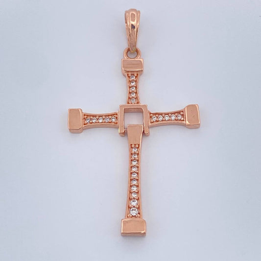 Dije Cruz Movil 2.9gr / 1 3/4 in / Oro Rosa 18K $