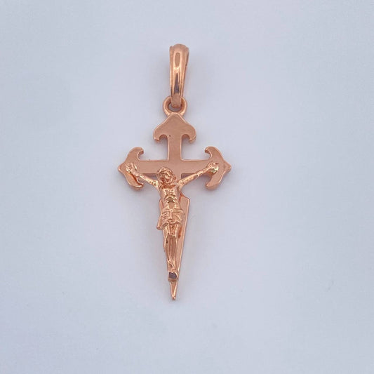 Dije Cruz Cristo 1.6gr / 1 1/4 in / Oro Rosa 18K $