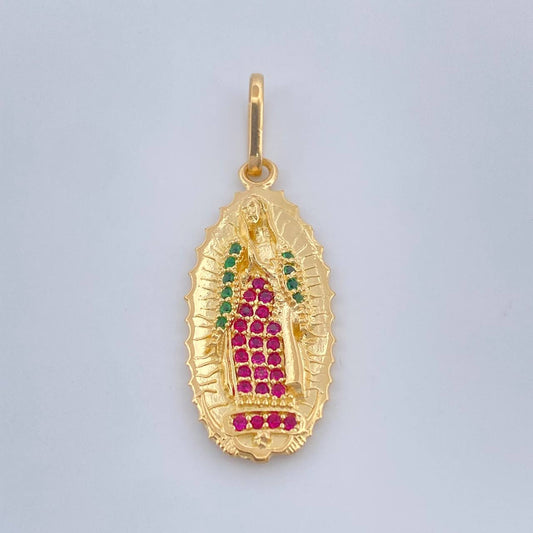 Dije Virgen De Guadalupe 2.8gr / 1 1/4 in / Oro Amarillo 18K $