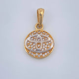 Dije Circulo Marca Automovil 2.3gr / 1 in / Dos Oros Amarillo Blanco 18K $