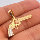 Pendant Gun 6.3gr / 3cm / White Zircons Three 18K Gold $