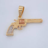 Pendant Gun 6.3gr / 3cm / White Zircons Three 18K Gold $