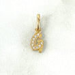 Dije Letra G Silueta 0.5gr / 2cm / Circones Blancos Oro Amarillo 18K ©