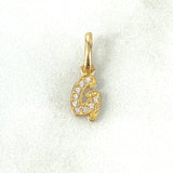 Dije Letra G Silueta 0.5gr / 0.5cm-Circones Blancos Oro Amarillo 18K *