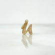 Pendant Letter U Silhouette 0.7gr / 1.6cm / White Zircons Yellow Gold
