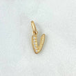 <i data-tl='475472E4'>Letter V Silhouette 0.7gr / 1.6cm / White Zircons 18K Yellow Gold *