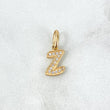 Pendant Letter Z Silhouette 0.7gr / 1.6cm / White Zircons 18K Yellow Gold