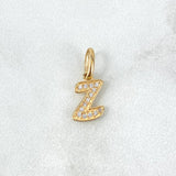Pendant Letter Z Silhouette 0.7gr / 1.6cm / White Zircons 18K Yellow Gold