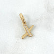 Pendant Letter X Italic 0.6gr / 1.6cm / White Zircons 18K Yellow Gold