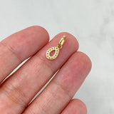 Pendant Letter O Silhouette 0.45gr / 1.6cm / White Zircons Yellow Gold