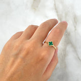 Clover Green Malachite Ring 1.2 g / T6 3/4 Yellow Gold 18K