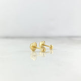 Stud Earrings Media Bead 0.45gr / 3mm Diamond Cut Yellow Gold