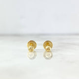 Stud Earrings Media Bead 0.45gr / 3mm Diamond Cut Yellow Gold