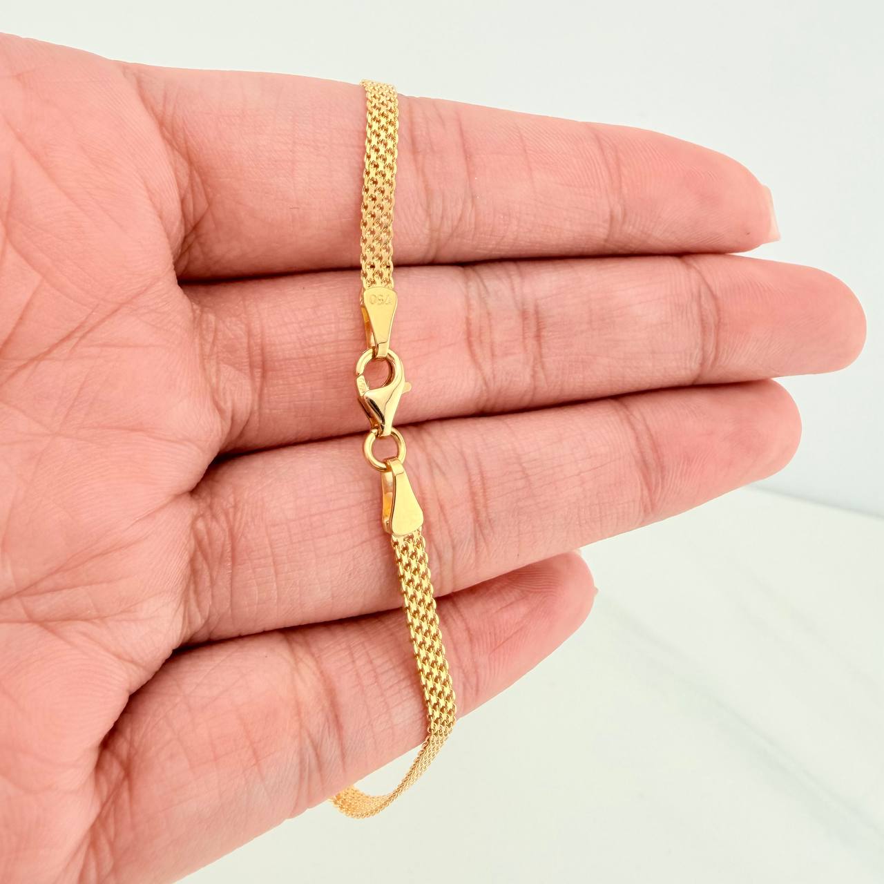 Pulso Chino 3.3gr / 7 1/2 in / 2mm Oro Amarillo +1 18K $