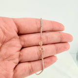 Pulso Franco 1.25gr / 7 1/2 in / 1.2mm Dos Oros Blanco Rosa +3 18K $