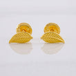 Leaf Stud Earrings 0.65g / in / 3.7mm Yellow Gold 18K