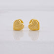 Diamond Cut Heart Stud Earrings 0.6g / in / 6.9mm 18K Yellow Gold