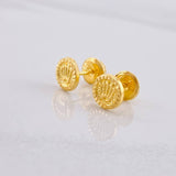 Stud Earrings Circle Crown 0.5g / in / 6.2mm Yellow Gold 18K