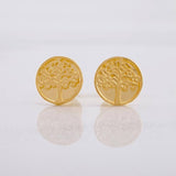 Stud Earrings Tree of Life 1.5g / in / 8.4mm Yellow Gold 18K