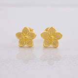 Stud Earrings Flower 1.15g / in / 7.8mm Yellow Gold 18K