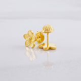 Stud Earrings Flower 1.2g / in / 7.2mm Yellow Gold 18K