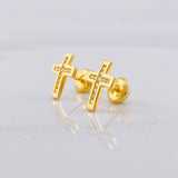 Topos Cruz 1.1g / in / 10.1mm Oro Amarillo 18K