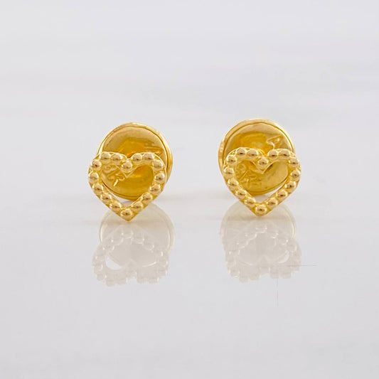 Heart Silhouette Stud Earrings 0.6g / in / 4.5mm 18K Yellow Gold