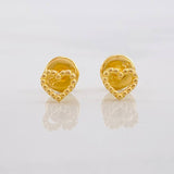 Stud Earrings Heart Silhouette 0.6g / in / 4.6mm Yellow Gold 18K