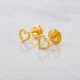 Heart Silhouette Stud Earrings 0.6g / in / 4.5mm 18K Yellow Gold